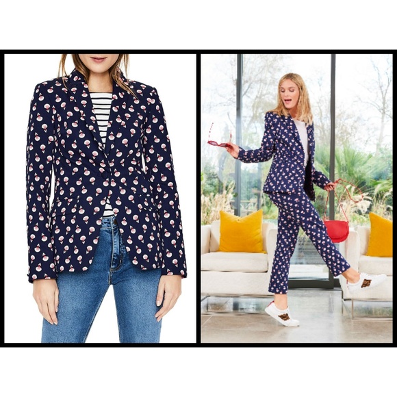 Boden Jackets & Blazers - BODEN Navy Falling Carnival Blossom Print Blazer
